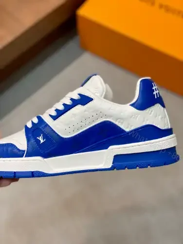 View 3 of LOUIS VUITTON TRAINE SNEAKERS IN WHITE AND BLUE – LSVT385