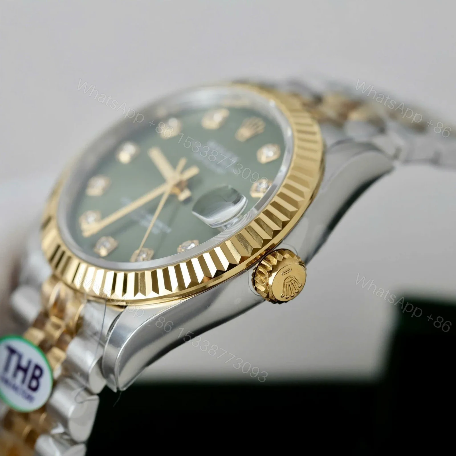 View 3 of Rolex Datejust Olive Green Diamond Dial 278273-0030 31 mm