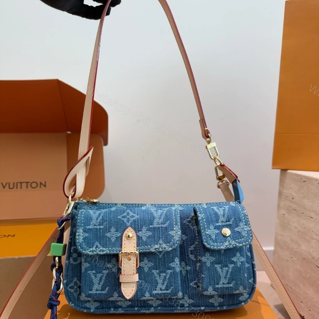 View 2 of Louis Vuitton Pochette Accessoire Cargo Blue Denim 23cm M27602