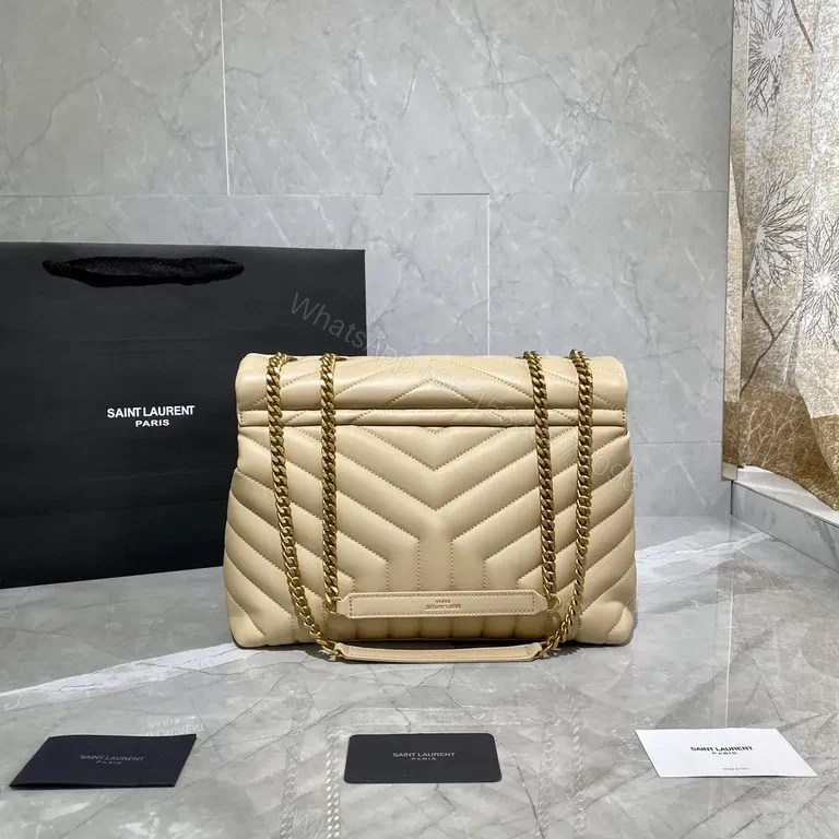 View 9 of Nude Calfskin Quilted Shoulder Bag â€” Modern Signature Crossbody