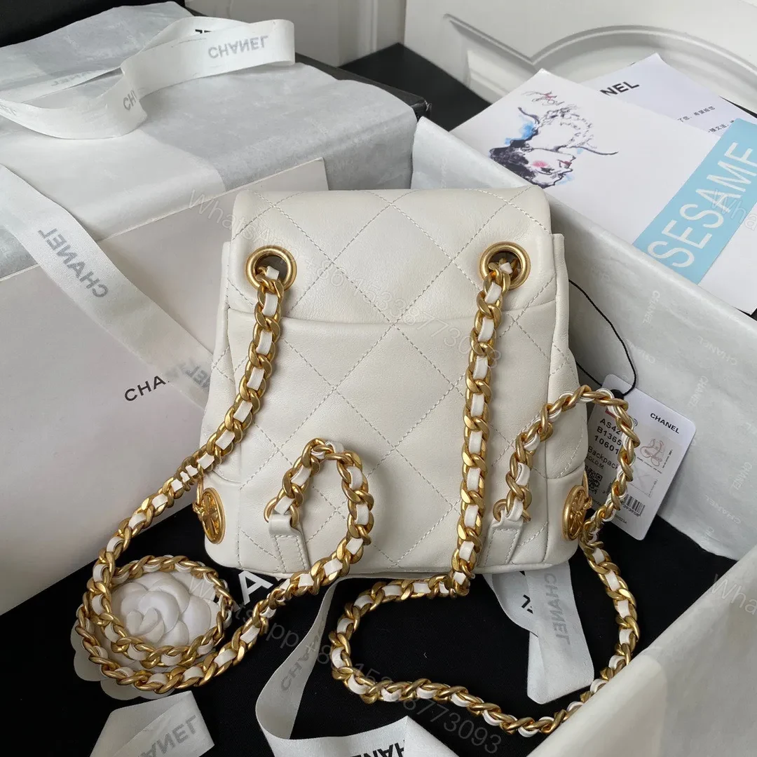 View 4 of Chanel Charm Mini Backpack Like Auth Lock Handle Plated 18cm