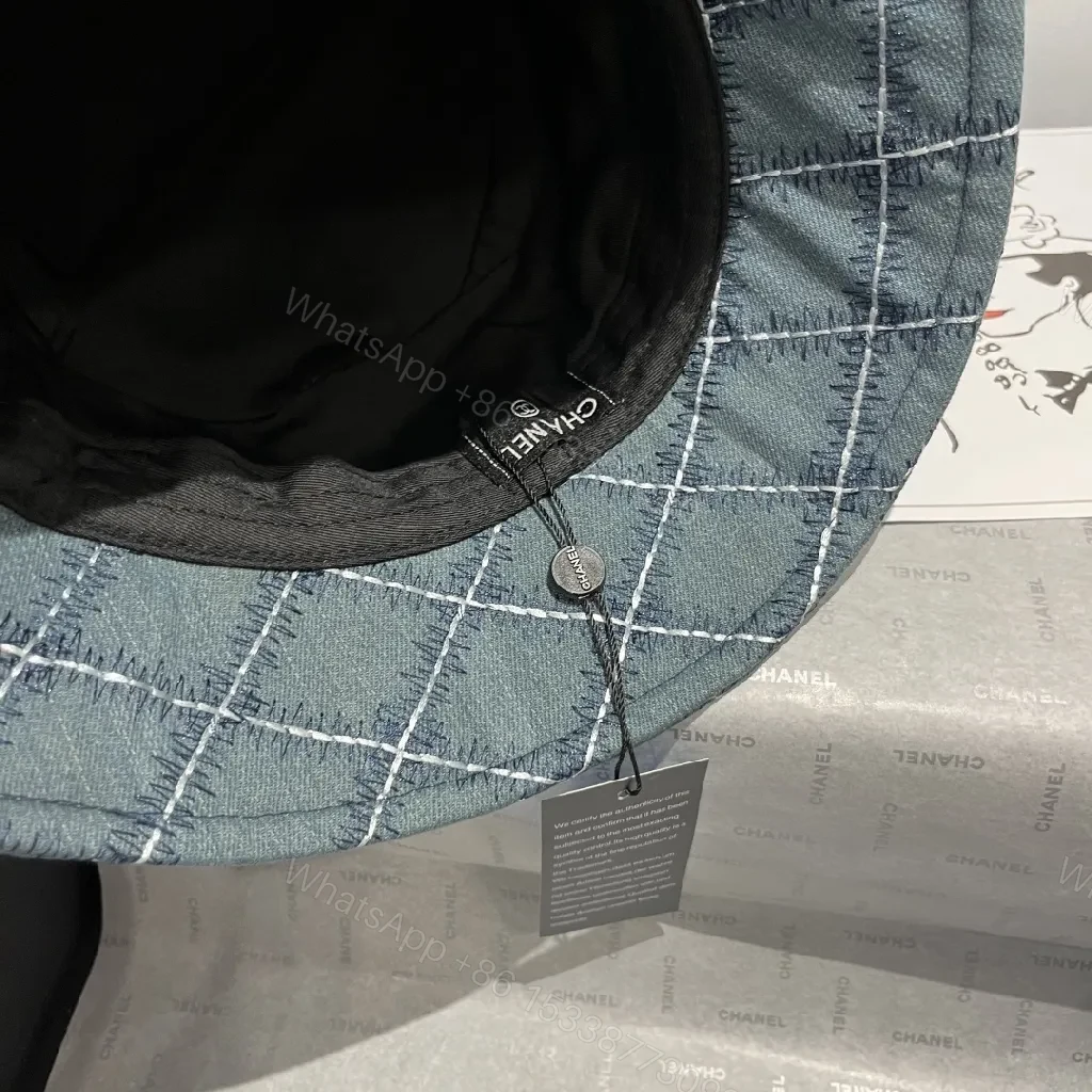 View 4 of Quilted Denim Bucket Hat: Luxe Stitching Chic Accessory