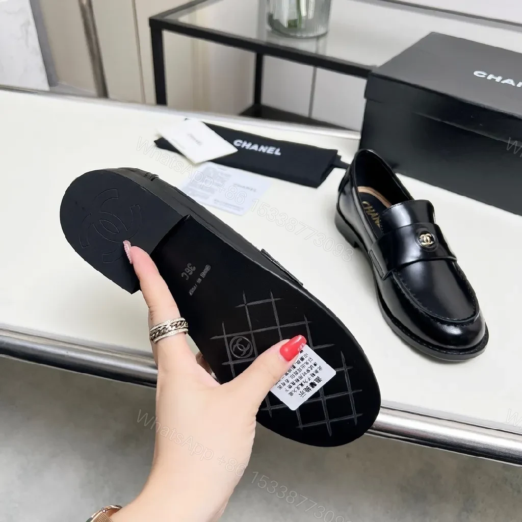 View 4 of Elegant Leather Loafers with Signature Hardware - All-Day Comfort