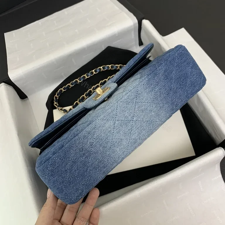 View 6 of Denim-Quilted Chain Bag: Modern Texture, Chanel-Inspired Chic