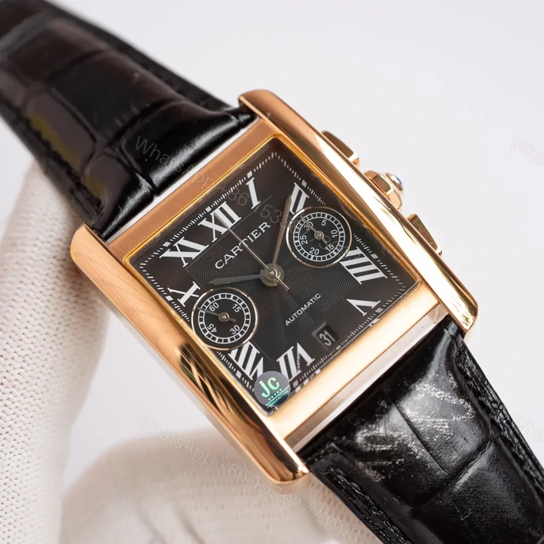 View 5 of Cartier Tank Series W5330007 Rose Gold Stainless Steel Case Brown Leather Strap Automatic Watch
