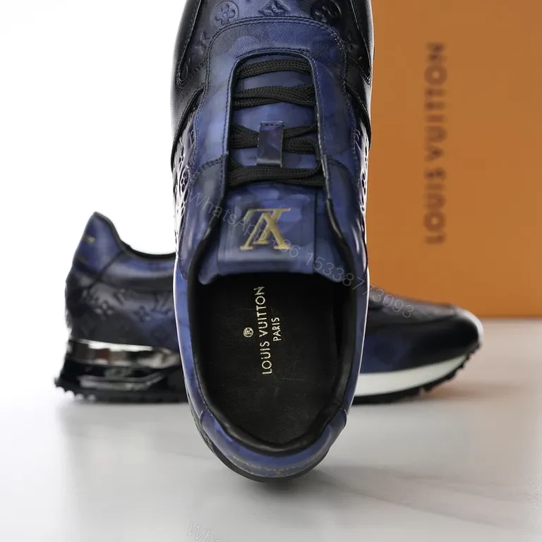View 8 of Polished Monogram Sneaker: Blue Gradient Calf Leather, LV Style