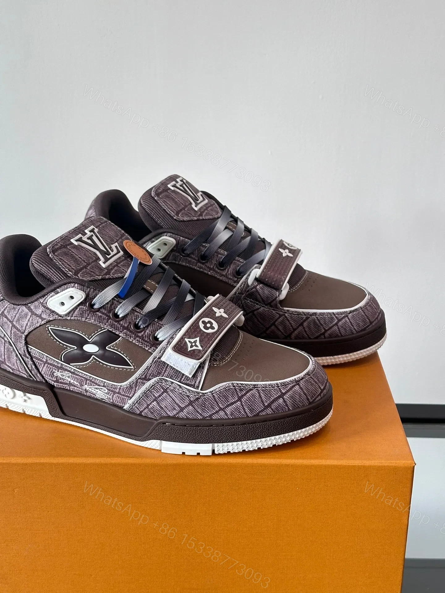 View 5 of LV Men Brown Textile Sneakers