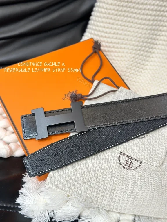 View 6 of Bold Leather Belt â€” 38mm Reversible, Constance Buckle, Full-Grain Leather