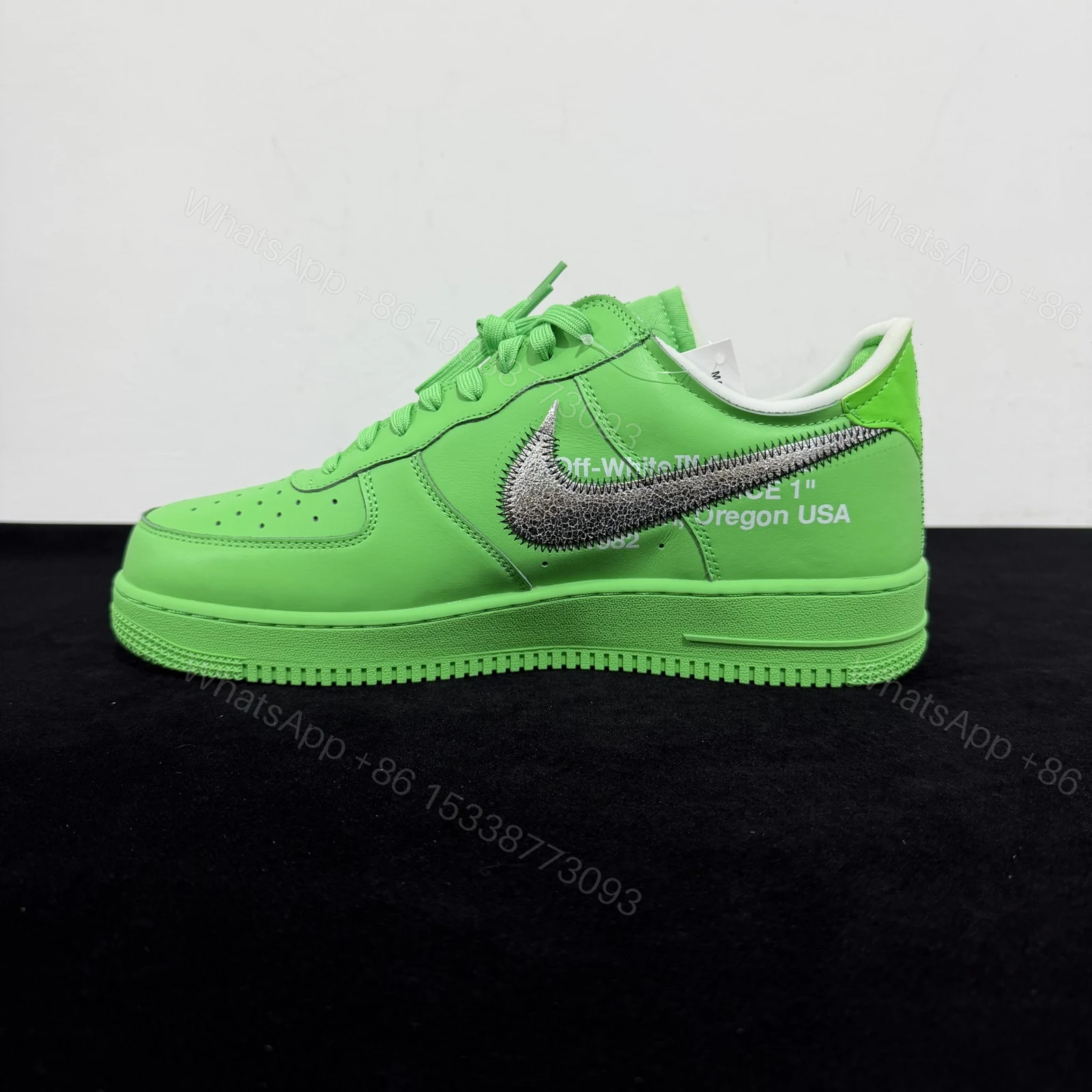 View 2 of Off-White x Nike Air Force 1 Low Green Replicas