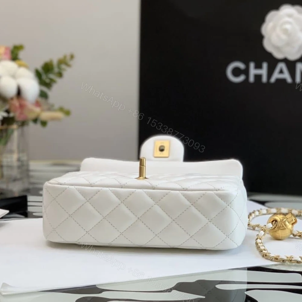 View 6 of Chanel Quilted Mini CC Pearl Crush Rectangular Flap White 20Cm