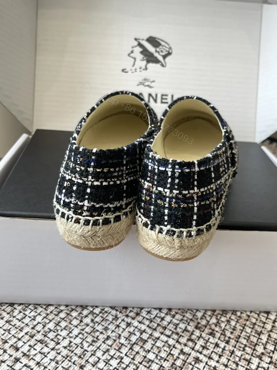 View 6 of Chic Textured Loafers with Logo Detail, Slip-On Footwear