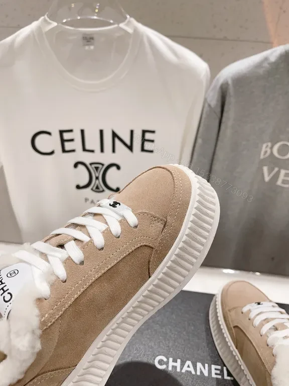View 2 of Chanel-Inspired Cozy-Suede High-Tops: Plush Comfort Sneakers