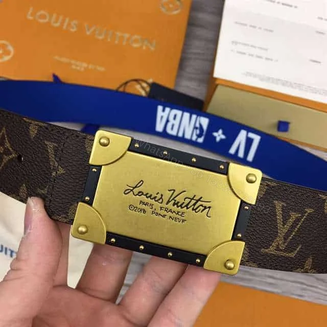 View 7 of LOUIS VUITTON X NBA 3 STEPS 40MM REVERSIBLE MONOGRAM CANVAS BELT – B101