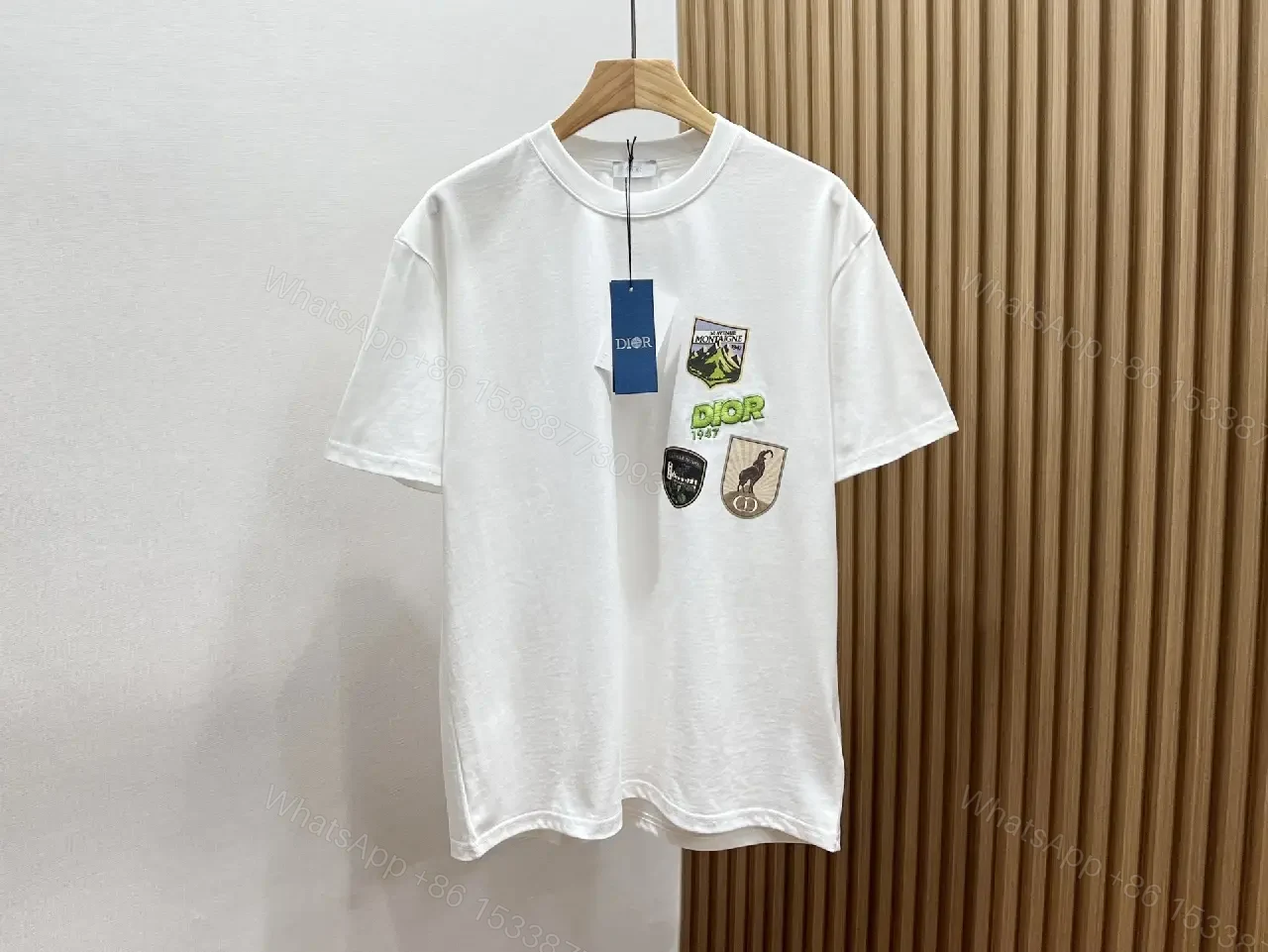 Neutral Patchwork Tee: Designer-Emblem Graphic Essential — view 1