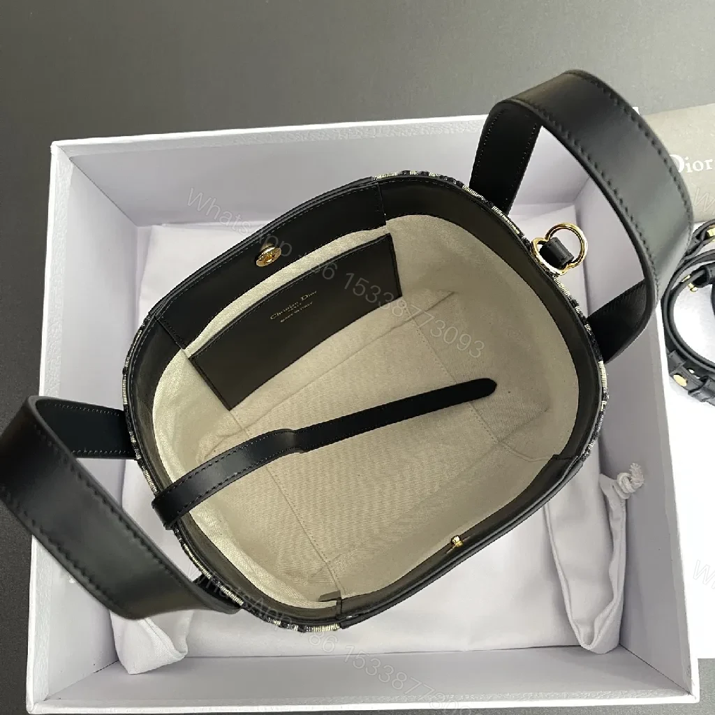 View 9 of Black Leather Mini Crossbody: Signature Monogram Compact Bag