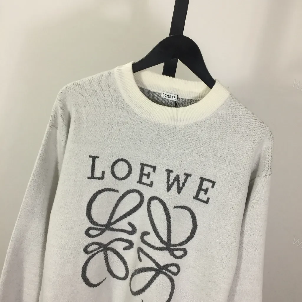 View 2 of Soft Grey Knit Crewneck: Logo Graphic Elevation Knitwear