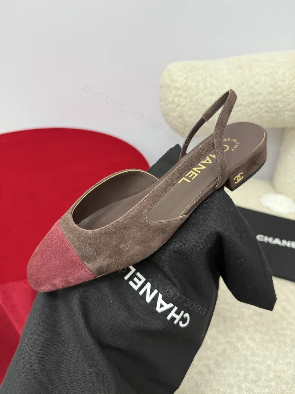 View 3 of Velvet Suede Slingback Flats: Luxe Pointed-Toe Comfort