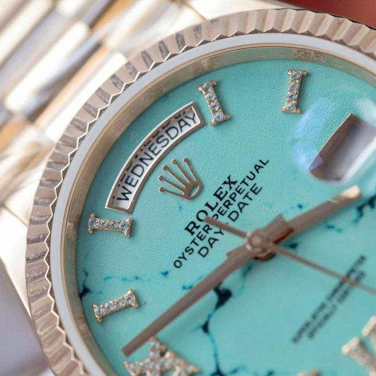 View 2 of Day-Date 128238 36mm Super Clone Turquoise Dial Gold Wrapped
