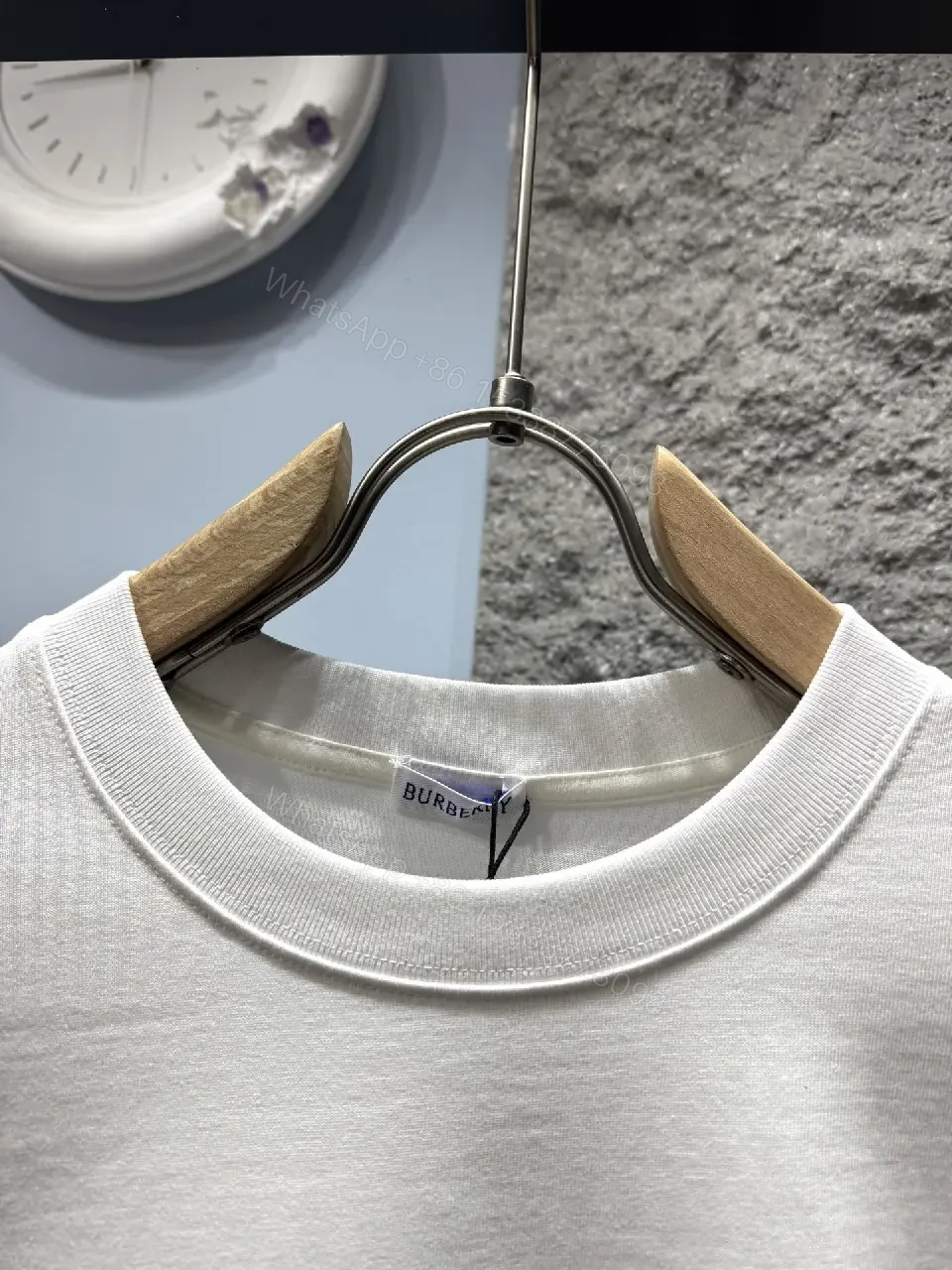 View 4 of Bold Graphic Tee in White Cotton Blend, Minimalist Luxe