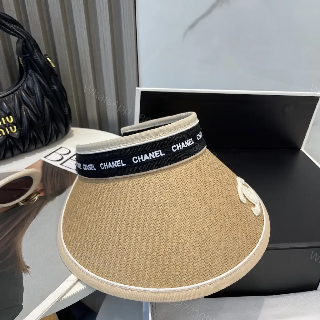View 8 of Straw Visor: Elegant Beig e Straw, Logo Embroidery, Sun-Chic
