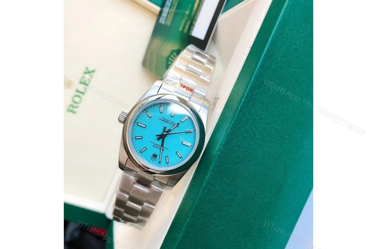 View 7 of Replica Rolex Oyster Perpetual SS/SS Tiffany Blue/Stk 31/41 mm