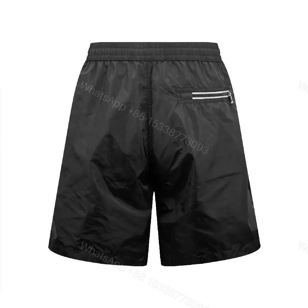 View 5 of Black Nylon Classic Swim Shorts with Drawstrings, Moncler Logo