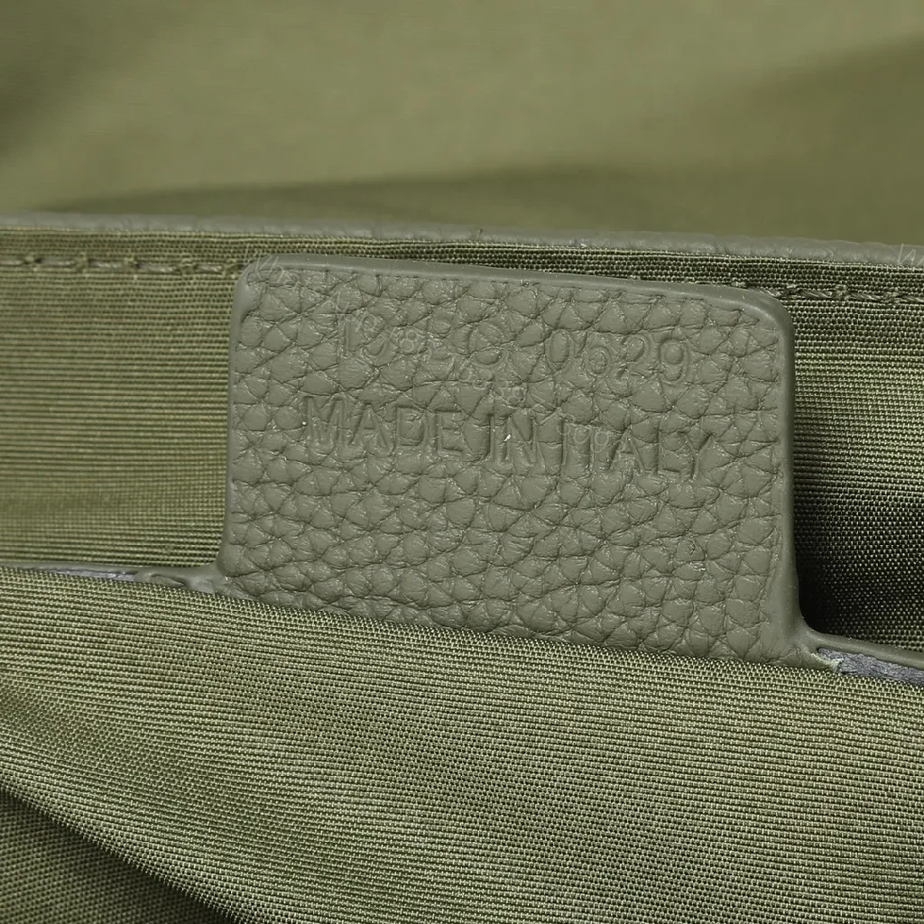 View 7 of Olive Green Compact Leather Messenger Bag with Monogram