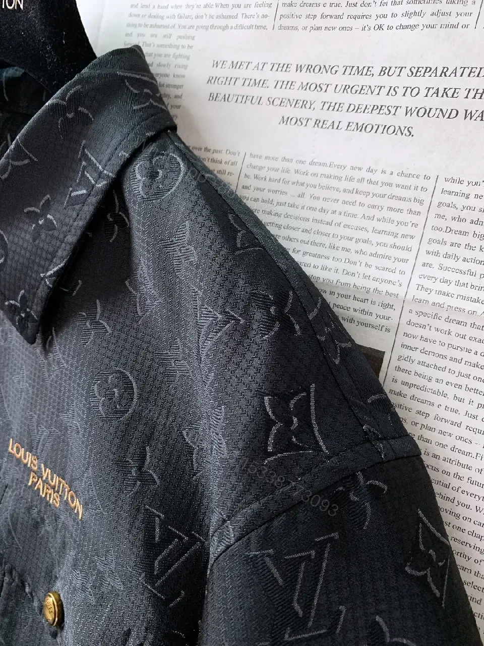 View 5 of Noir Denim Monogram Jacket: Luxury-Utility, Modern Heritage