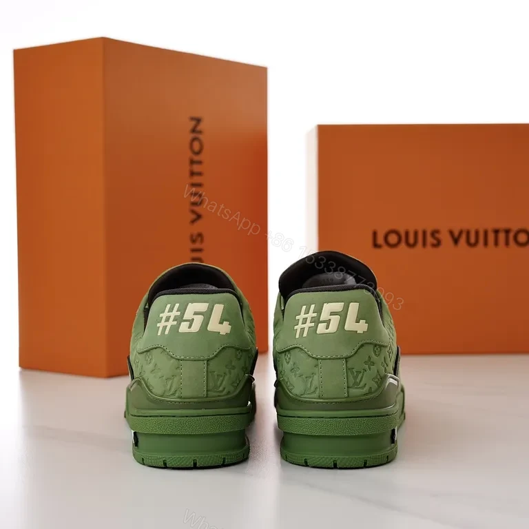 View 2 of Green Leather LV-Detail Sneaker: All-Day Comfort