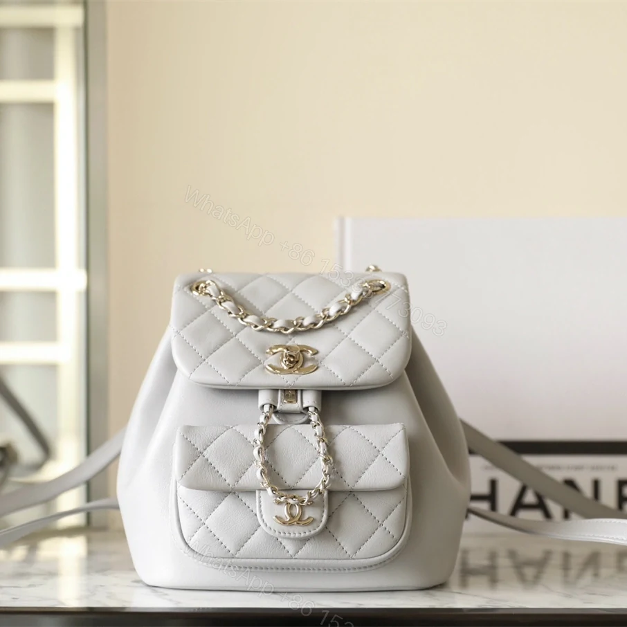 View 2 of 高仿Chanel*24K系列AS2908小牛皮淡灰雙肩包小號免檢版