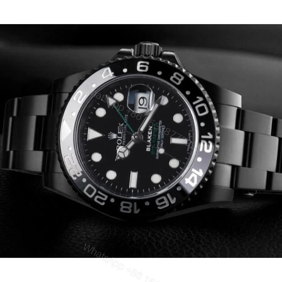 View 5 of Rolex GMT-Master II 116710 Super Clone: Blaken DLC-PVD 40mm Black Dial