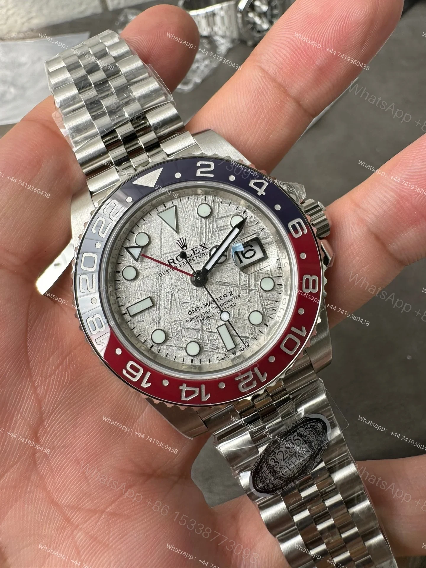 View 5 of Rolex Pepsi GMT Master II M126710blro Jubilee 3285 Movement Best Super Clone (Custom meteorite dial version)