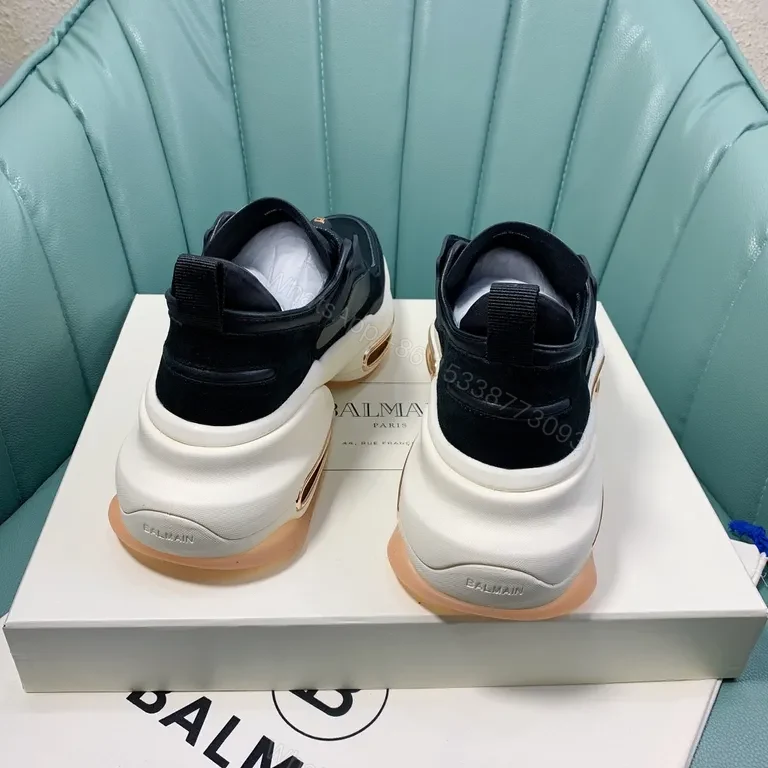 View 4 of Balmain Black Leather Runner: Luxury, All-Day Comfort Sneaker