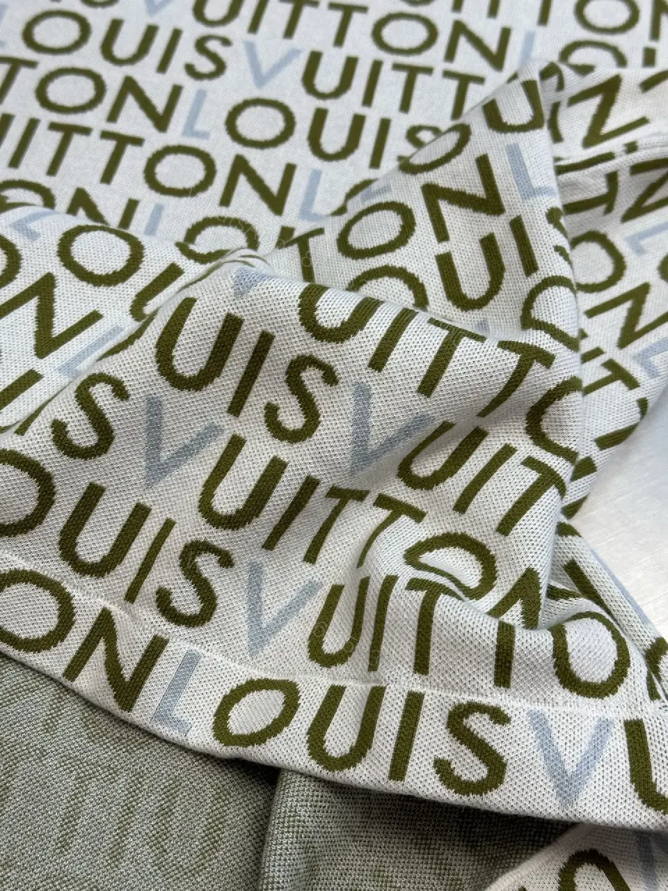 View 6 of White Monogram Short-Sleeve Crewneck T-Shirt with All-Over LV Pattern