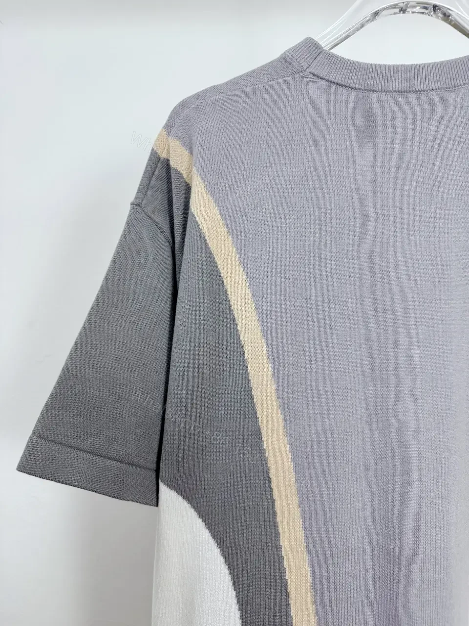 View 7 of Oversized Color-Block Tee: Subtle LV-Inspired Luxe Comfort