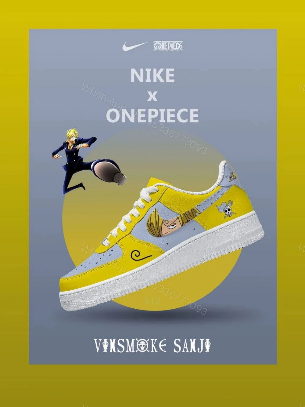 Vinsmoke Sanji V.1 Custom Air Force 1 — view 1