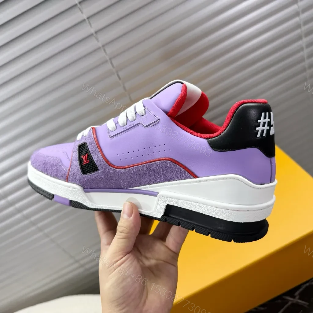 View 4 of Lilac Leather-Suede Luxe Sneaker: Premium Streetwear Comfort