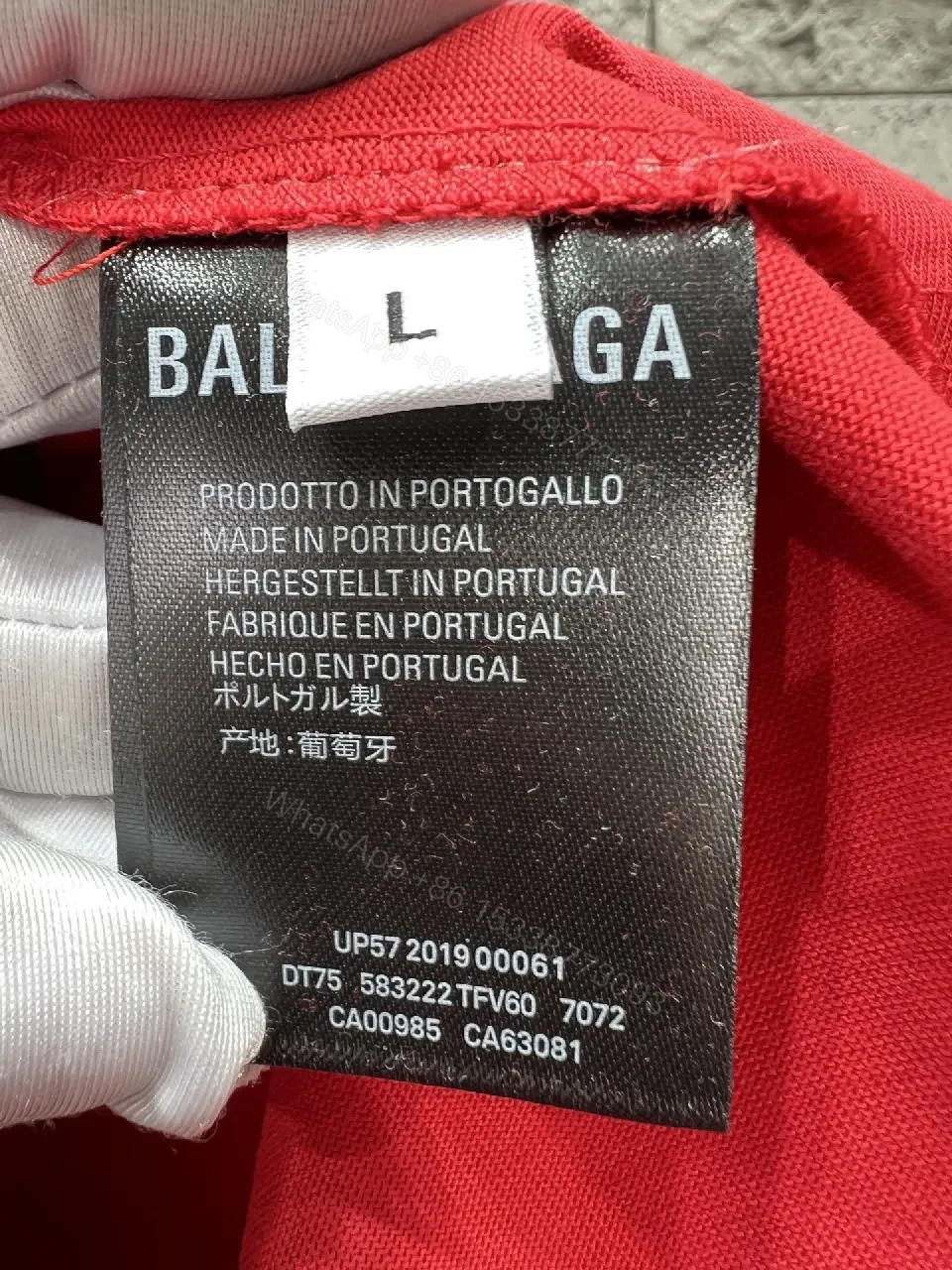 View 5 of Bold Red Jersey Tee: Subtle Logo, Casual Luxe Top