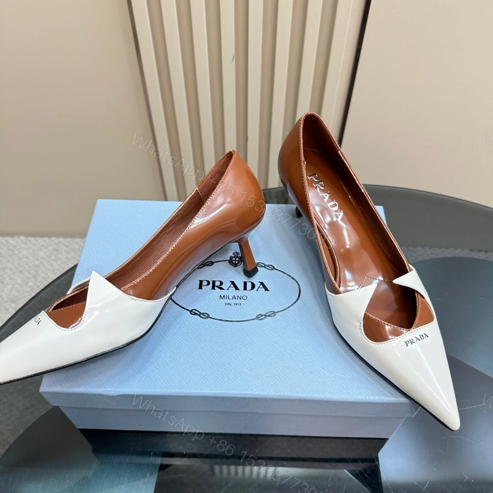 View 3 of 高仿Prada*1I976C尖頭走秀款高踭鞋5.5CM棕色免檢版