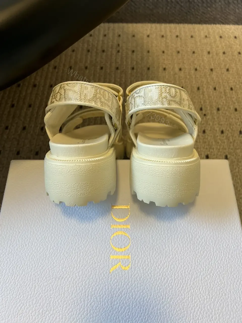 View 10 of Metallic Sandals: Luxe-Texture, Velcro Strap Comfort Platform