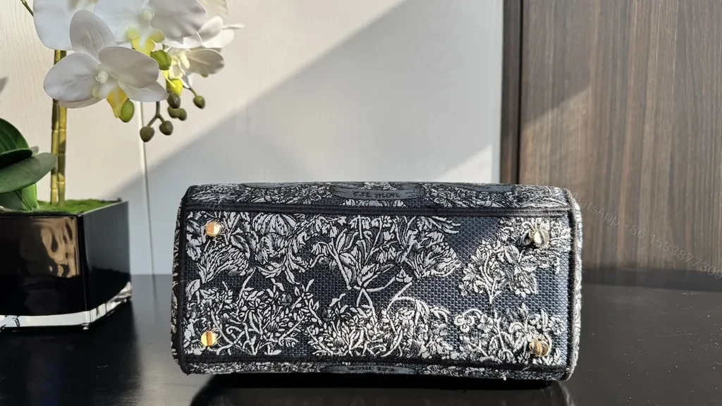 View 8 of Dior Compact Satchel: Textured Luxury with Bold Branding