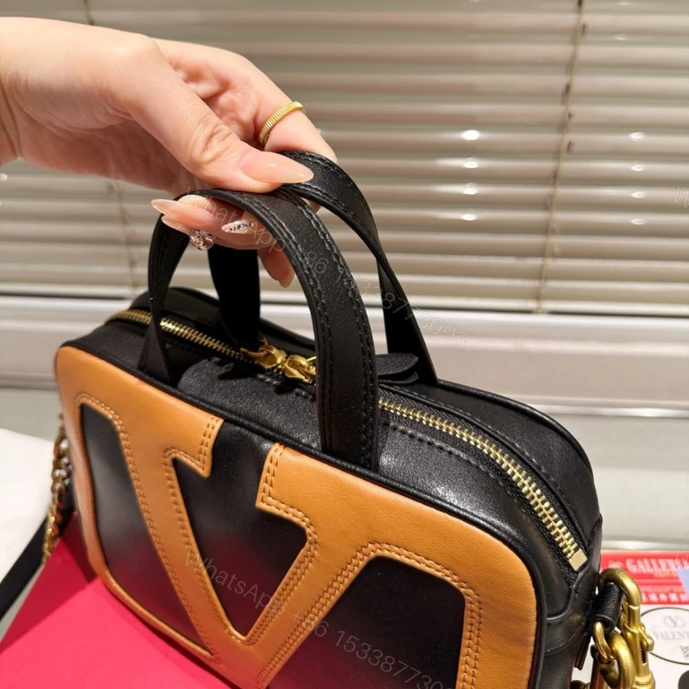 View 5 of VALENTINO GARAVANI VIVA SUPERSTAR NAPPA HANDBAG BLACK AND SPICE 6W0B0R73PTJ RFA
