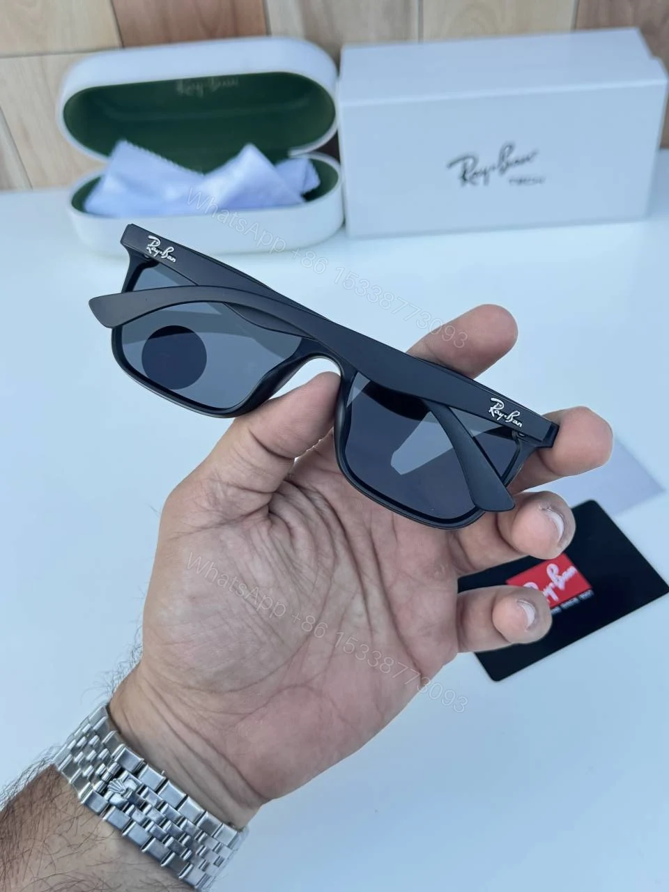 View 4 of First Copy Ray Ban 4487 Black Premium Designer Sunglasses UV Protection Luxury Eyewear