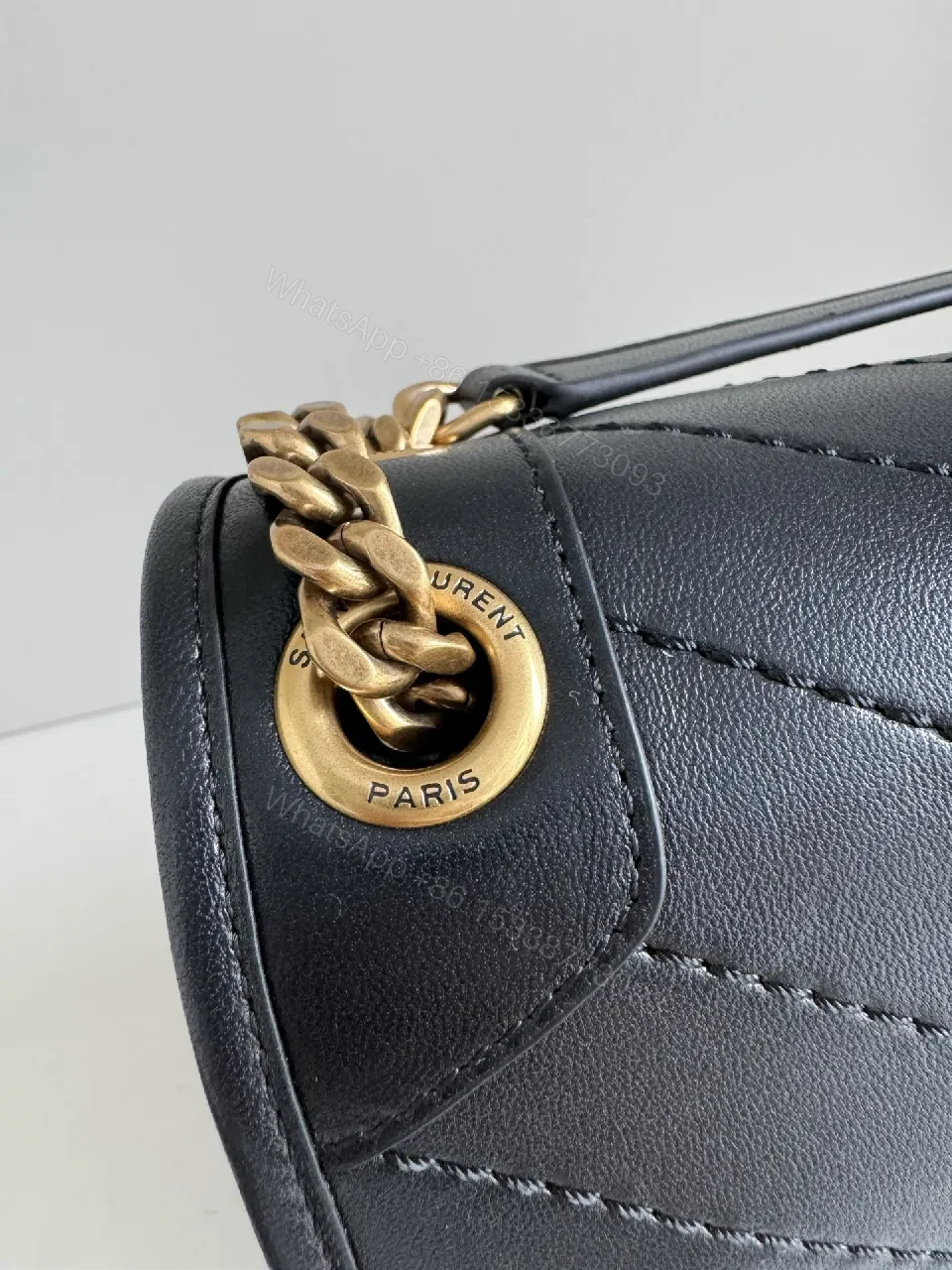 View 6 of Quilted Leather Crossbody Bag, Classic Black, Minimalist Luxe
