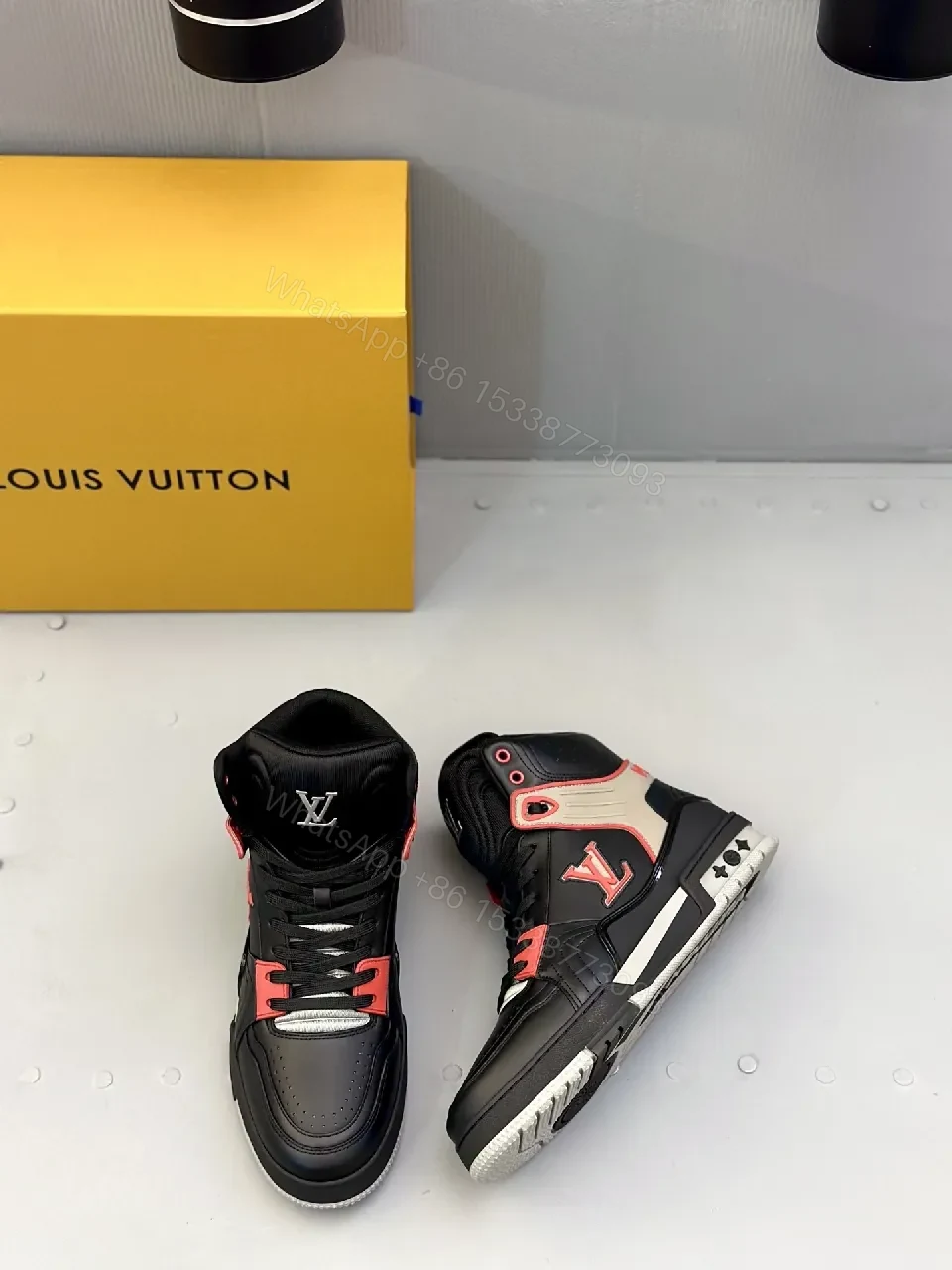 View 5 of Bold Leather LV High-Tops: Luxe Streetwear Sneaker