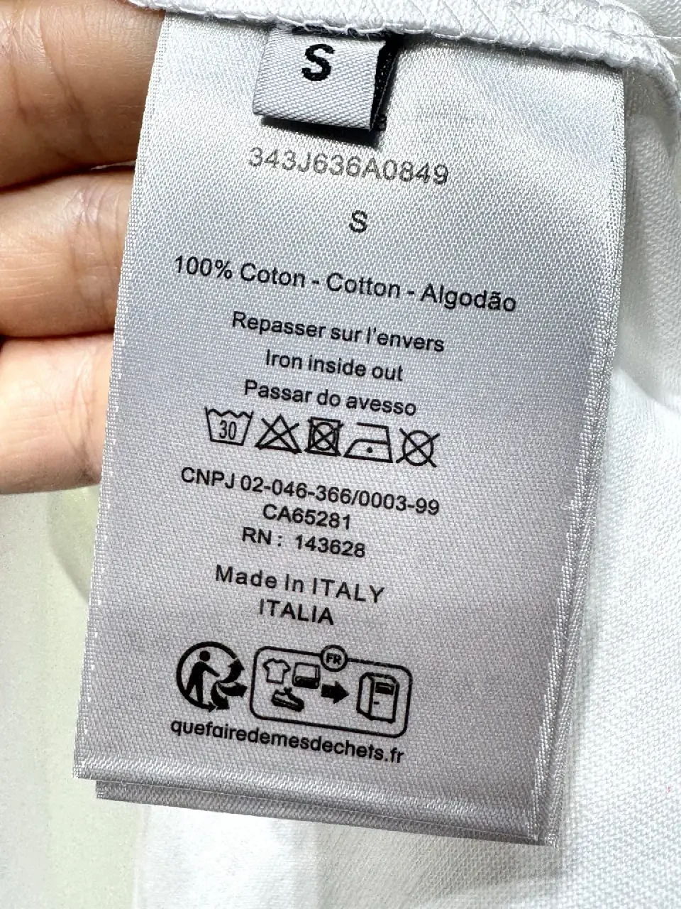 View 2 of White Cotton Dior Graphic T-Shirt