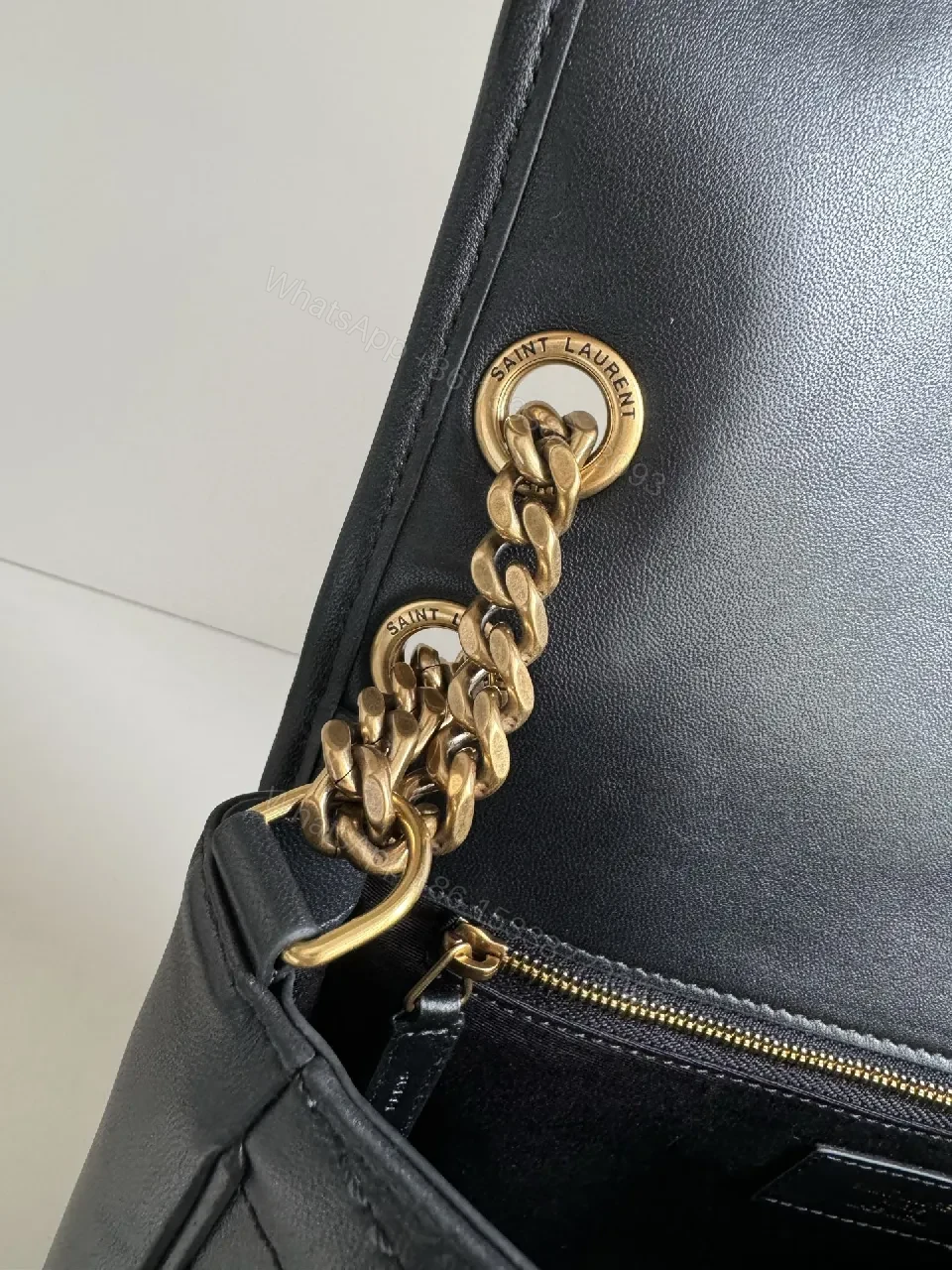 View 3 of Quilted Leather Crossbody Bag, Classic Black, Minimalist Luxe