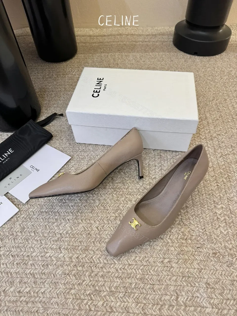 View 5 of Nude Leather Pumps with Gold Hardware – Refined Everyday Style