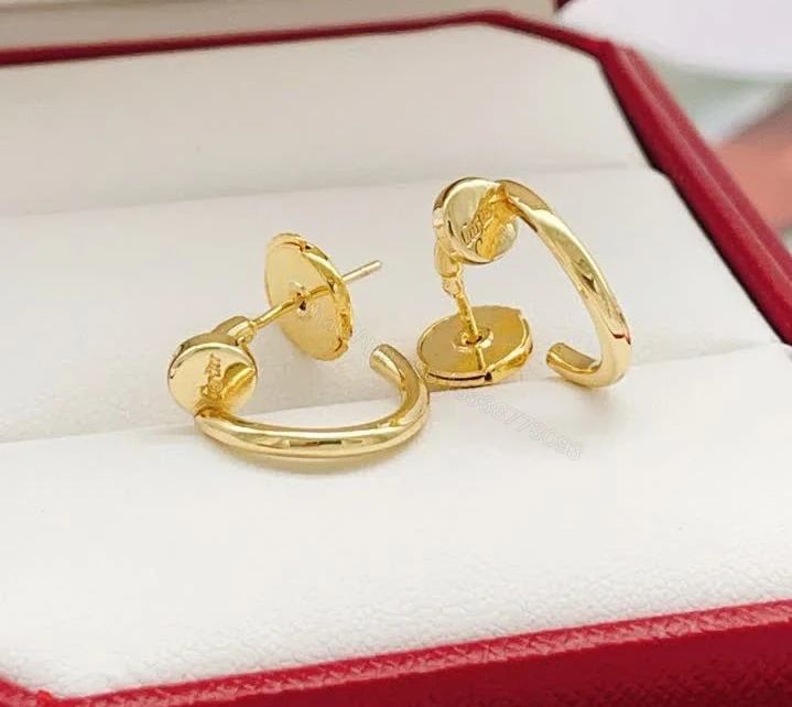 View 3 of Cartier Juste un Clou Full Pavé Hoop Earrings Gold