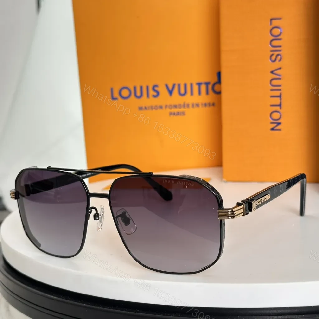 View 2 of Gold-Tone Monogram Luxe Sunglasses: Modern Comfort Delight